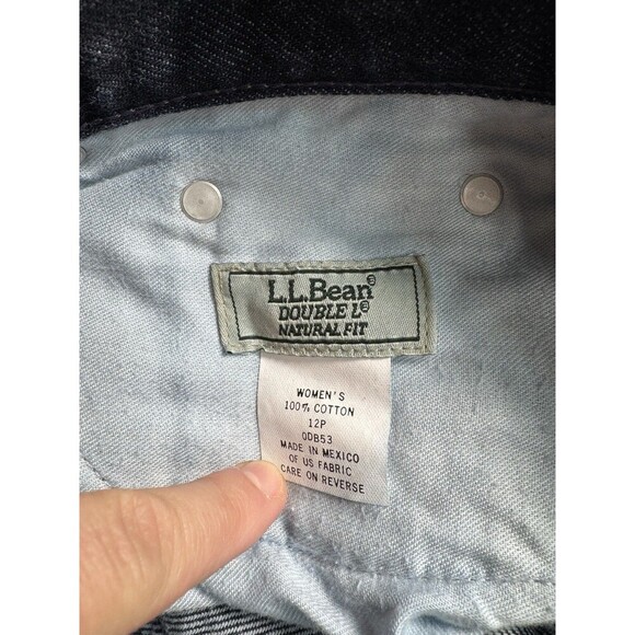 L.L. Bean Double L Jeans Womens 12P Natural Fit Dark Wash Denim Blue Vintage - Picture 3 of 8